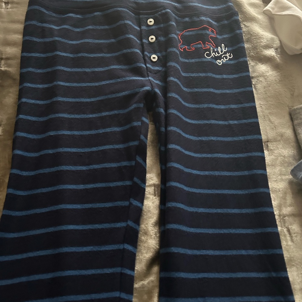 aerie Navy & Light Blue Striped Pajama pant skinny joggers